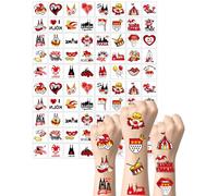 WINXMIN 40 pcs tatuaggi facciali per il carnevale, tatuaggi per il carnevale di Colonia, tatuaggi temporanei Kölle Alaaf, adesivi facciali per costumi di carnevale,adesivi di carnevale(B)