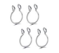 WINXMIN 4Pcs Anelli da Naso Piercing Finti, Anelli da Naso in Acciaio Inossidabile,septum piercing, Piercing al diaframma Finto Non Piercing all'orecchio Piercing al Labbro,Con scatola,Argento