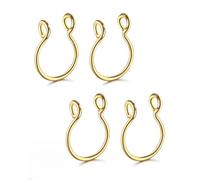 WINXMIN 4Pcs Anelli da Naso Piercing Finti, Anelli da Naso in Acciaio Inossidabile,septum piercing, Piercing al diaframma Finto Non Piercing all'orecchio Piercing al Labbro,Con scatola,Oro