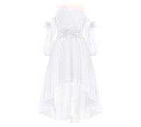 winying Abito da ragazza, per feste, da sposa, elegante, da sera, colore bianco, per la comunione, bianco, 122-128 cm