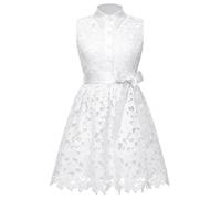 winying Bambina Abito La Invitata al Matrimonio Vestito Concorsi Bellezza Bianco 9-10 Anni