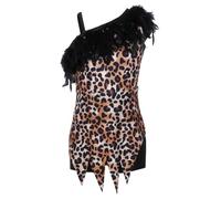 winying Bambina Costume da Cavernicolo Preistoria Cavernicola Preistorico Marrone 11-12 Anni