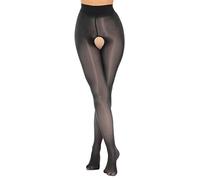 Winying Collant da Donna a Cavallo Aperto, Collant Trasparenti, Leggings Lucidi, Collant in Nylon, Erotici, Intimo Sexy, Abbigliamento da Club, Nero , Taglia unica
