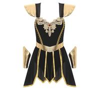 winying Costume da donna per la dea romana, antico greco Toga, vestito mini Egitto, carnevale, carnevale, carnevale, Halloween, nero, L