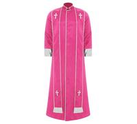 winying Costume da sacerdote da uomo, Halloween, parroco, monaco, predicatore, a maniche lunghe, per cosplay, carnevale, festa a tema, rosa, S