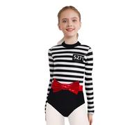 winying Ragazza Prigioniero Tuta Carcere Prigioniero Detenuto Costume Manica Lunga Prigioniero Tuta Carnevale Travestimento Nero 158-164