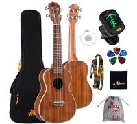 Winzz Ukulele Concerto Migliore Selezione Wood KOA Ukulele Kit Ukulele da 23 pollici per Principiante o Professionali con Accessori opzionali - Opaco naturale