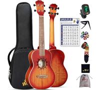 Winzz Ukulele Tenore 26 Pollici per Adulti Principianti, Kit Starter in Mogano, Set di Regali Unico, Design Unico (Corde di Carbonio, Sunburst Opaco)