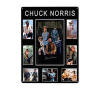 WIOPMKSL Chuck Actor Norris Targa in metallo stampata artistica da parete poster personalizzato decorazione per casa bar bar regalo 30,5 x 40,6 cm