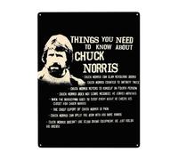 WIOPMKSL Chuck Actor Norris Targa in metallo stampata artistica da parete poster personalizzato decorazione per casa bar bar regalo 30,5 x 40,6 cm