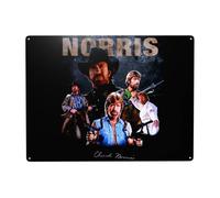 WIOPMKSL Chuck Actor Norris Targa in metallo stampata artistica da parete poster personalizzato decorazione per casa bar bar regalo 30,5 x 40,6 cm