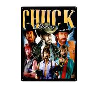 WIOPMKSL Chuck Actor Norris Targa in metallo stampata artistica da parete poster personalizzato decorazione per casa bar bar regalo 30,5 x 40,6 cm