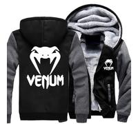 WIOSEN Felpe con cappuccio da uomo Ven-um Stampe Giacche in pile morbido Felpa calda e spessa Felpa antivento Zipper Jumper Manica lunga Capispalla Outdoor Workout Pullover,B-Aldult S