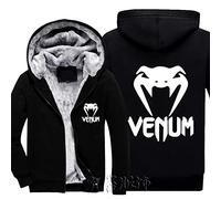 WIOSEN Felpe con cappuccio da uomo Ven-um Stampe Giacche in pile morbido Felpa calda e spessa Felpa antivento Zipper Jumper Manica lunga Capispalla Outdoor Workout Pullover,C-Aldult XL