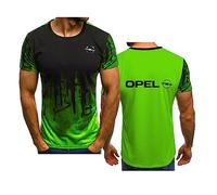 WIOSEN Magliette estive da uomo per OPel Stampato sfumato Manica corta Abbigliamento da lavoro unisex T-shirt leggere ad asciugatura rapida Adolescenti Top moda personalizzati, Cyan-L