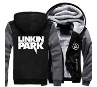 WIOSEN Mens Casual Felpe con cappuccio Linkin Park Print Fleece Zip Giacche Top Inverno caldo spessa hooed pullover Felpe Cappotti per uomo Youth Cardigan Felpa con cappuccio,H-Aldult M
