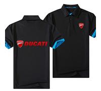 WIOSEN Polo da uomo a manica corta dal taglio classico per Duca-TI Stampa T-shirt estive alla moda ad asciugatura rapida Top Leggere Comode Mezze maniche sportive,Black-Adult 2XL