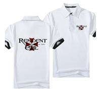 WIOSEN Polo da uomo per il male/Stampa ombrello Traspirante Traspirante Asciugatura rapida Manica corta Teen Athletic Tennis T-shirt Top Abbigliamento da lavoro per adulti,White-Adult M