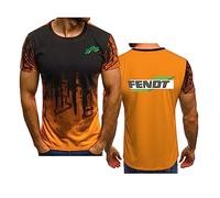 WIOSEN T-shirt da uomo Top ad asciugatura rapida per la stampa FENDT Manica corta Estate Comodo T-shirt da corsa da passeggio Gradient Loose Top Unisex Milk Silk Abbigliamento da lavoro, Orange-3XL