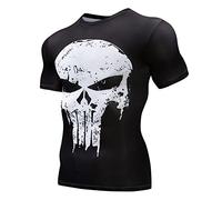 WIOSEN T-shirt, Magliette Di Supereroe Per Le Magliette Da Uomo Di Compressione Da Uomo Che Corre Con Manica Corta A Manica Corta,Black-Teen M