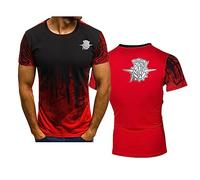 WIOSEN T-shirt sportiva casual estiva da uomo per MV Agusta stampata manica corta trendy pullover a colori sfumati top comode mezze maniche, Red-Adult L