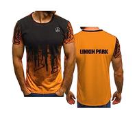 WIOSEN T-shirt sportiva per adulti per Linkin Park T-shirt casual comoda manica corta estate corsa morbida morbida top t-shirt abbigliamento intimo, Orange-M