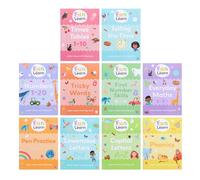 Wipe and Clean Fun to Learn Children Activity 10 Books Collection Set (Lower Case Letters, Capital Letters, Numbers, Pen Practice, Telling Time, Tricky Words, Everyday Maths, Times Tables & 2 More)