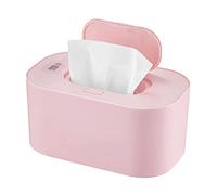 Wipe Wipe Warder, 40-60 ° Temperabile Wipe Wipe Wipe più caldo con display a LED, distributore di pulizia per bambini portatile, salviettine per pannolini di ricarica USB per viaggi in auto (rosa)
