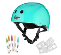 Wipeout Dry Erase Casco da Bici per Ragazzi, cancellabile e riscrivibile, Blu Verde Acqua, età: da 5 Anni in su