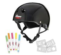 Wipeout Dry Erase Casco da bici per ragazzi, cancellabile e riscrivibile, nero, età: da 8 anni in su