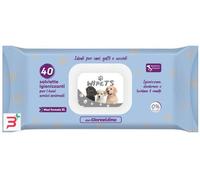 WIPETS SALVIETTINE DETERGENTI PER ANIMALI CLOREXIDINA 40 PEZZI