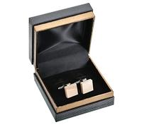 WIPPWER Boxed Square Wooden Cufflinks Men's French Business Cuffs Solid Wood Grain French Cufflinks Gift Box Clothing Accessories