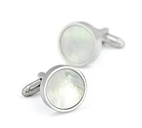 WIPPWER Classic White-Color Sea Shell Men's Cuff Link Party Wedding Suit Shirt Cufflinks Individual