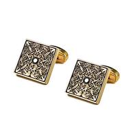 WIPPWER Cufflinks for Men Men Cufflinks Retro Pattern for Shirt French Cuff Links Business Wedding Party(A)