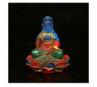 WIPPWER Decorazione Zen Casa Pittura Vetro Colorato Lotus Guanyin Seduto Buddha Decorazione Statua di Buddha Decorazione Decorazione Casa Decorazione Buddah Decorazione