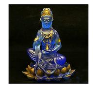 WIPPWER Decorazione Zen Dipinto Vetro Colorato Lotus Guanyin Seduto Buddha Ornamenti Home Culto Buddha Statue Buddah Decorazione