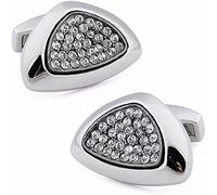 WIPPWER Mens Cufflinks Elegant Style Cuff Cufflinks Pretail Triangle Crystal Cufflinks 25 * 17mm for Men Wedding Accessories Cufflinks Shirt Cuff Links Designer Clothing Accessories(Black)