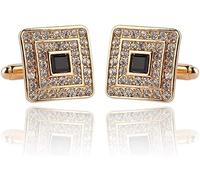WIPPWER Mens Cufflinks Elegant Style Cuff Tuxedo Cufflinks Wild Rinstone Square Cuff Nail Sleeve Men's Cufflink Buckle Clothing Accessories(Gold)