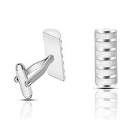 WIPPWER New Men's Business Shirt Black and White Pattern Cufflinks, Party, Gift Friends High-end Cufflinks Accessories(White)