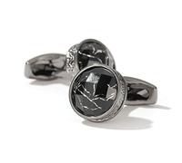WIPPWER Shirt Men's Cufflinks Available Round Pattern Cuff Links Business Mens Jewelry Gifts(D)