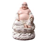 WIPPWER Statuina da collezione in ceramica per tutta la sala Buddha Maitreya Buddha Maitreya adorazione domestica Buddha che ride Buddha grande ventre Buddha Maitreya decorazione decorazione