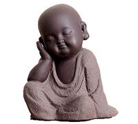 WIPPWER Statuina unica Creativa Statua Scultura Ornamenti Decorazione Argilla viola Cina Monaco Statue di Buddha Tè Animali domestici Mobili creativi per la casa Decorazione Ornamento Statue
