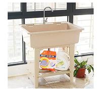 WIQUYBML Lavello da Esterno, Lavello Portatile, Lavelli per Lavanderia, Lavello da Indipendenza, Lavello con Rubinetto per Acqua Calda e Fredda, Tubi Flessibili e Kit di Scarico per Lavande