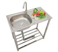 WIQUYBML Lavello di Servizio, Vasca per Lavanderia con Rubinetto per Acqua Calda e Fredda, con banco da Lavoro, lavelli Resistenti, Stanza, Garage o Negozio, Grande Stazione di Lavaggio in