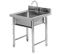 WIQUYBML Organizzatori e contenitori per lavelli da Cucina a Vasca Singola, contenitori e contenitori per lavelli Commerciali autoportanti con Rubinetto e alzatina Alta, contenitori e Conte