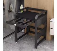 WIQUYBML Ripiano portaoggetti sopra la Lavatrice, stendibiancheria multilivello con Asta di Asciugatura Retrattile, carico Massimo 400 kg, Nero, per soluzioni salvaspazio