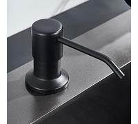 WIQUYBML Rubinetti, Dispenser di Sapone da Cucina da 220 ml, 3 Colori, detergente Liquido, Bottiglia per lavello, Bottiglia in Acciaio Inox con Testa in ABS/Nero 204