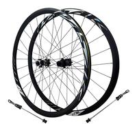WIQUYBML Set di Ruote per Bicicletta da Strada 700C, Freno a Disco, 24 Fori, mozzo Anteriore 2 e Posteriore 4 Cuscinetti, Cerchio a Doppia Parete da 30 mm, 7/8/9/10/11/12 velocità