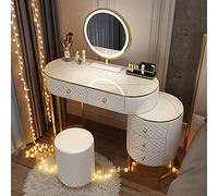 WIQUYBML Set per Il Trucco con Specchio Regolabile con 5-6 cassetti, scrivania compatta per Camera da Letto e Bagno, Elegante Soluzione di archiviazione per Prodotti di Bellezza Essenziali