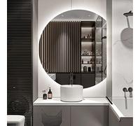 WIQUYBML Specchio da Bagno retroilluminato a LED, Specchio da toeletta a Forma di Arte Montato a Parete, Design semicircolare Regolabile con Illuminazione per Un riflesso Perfetto